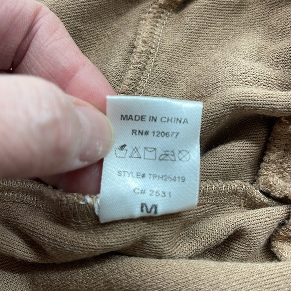 Tic Toc NWT Brown Terry Cropped Zip Up Hoodie Hooded Sweatshirt Jacket - Picture 10 of 10